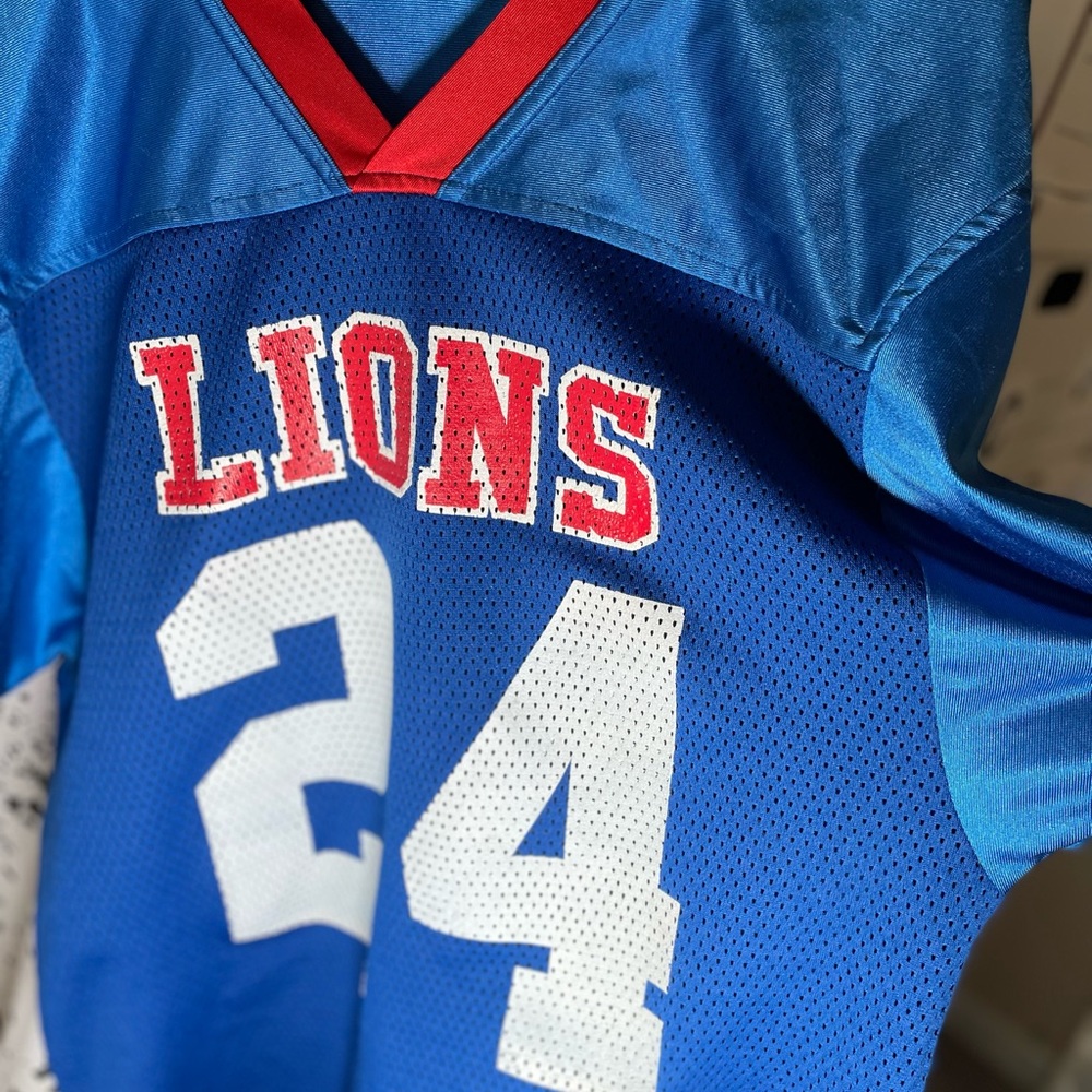 Teamworks men’s lions NFL short sleeve blue jersey large
